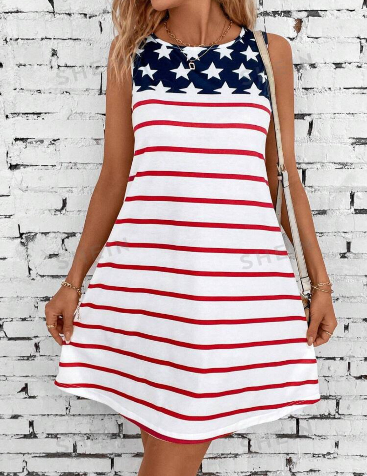 Sleevedless Dress 4th of July Inspired