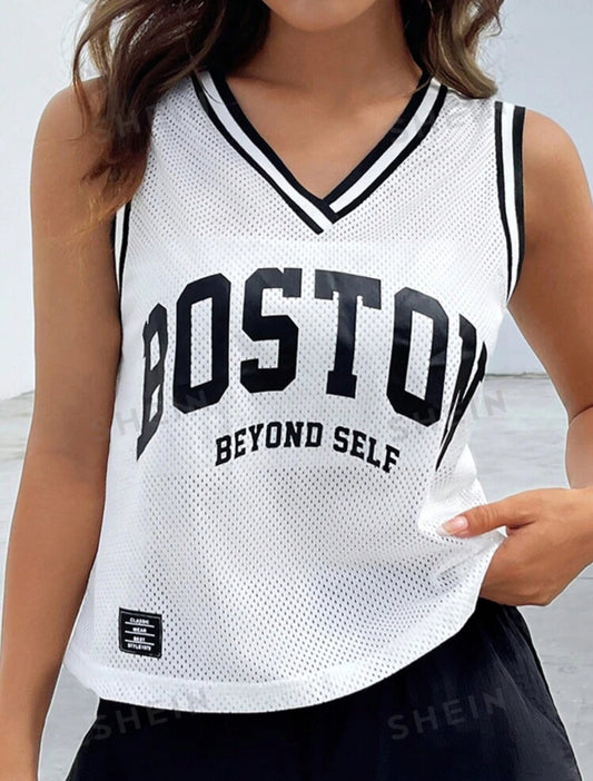 Boston Jersey Sleeveless Badminton Style Tops