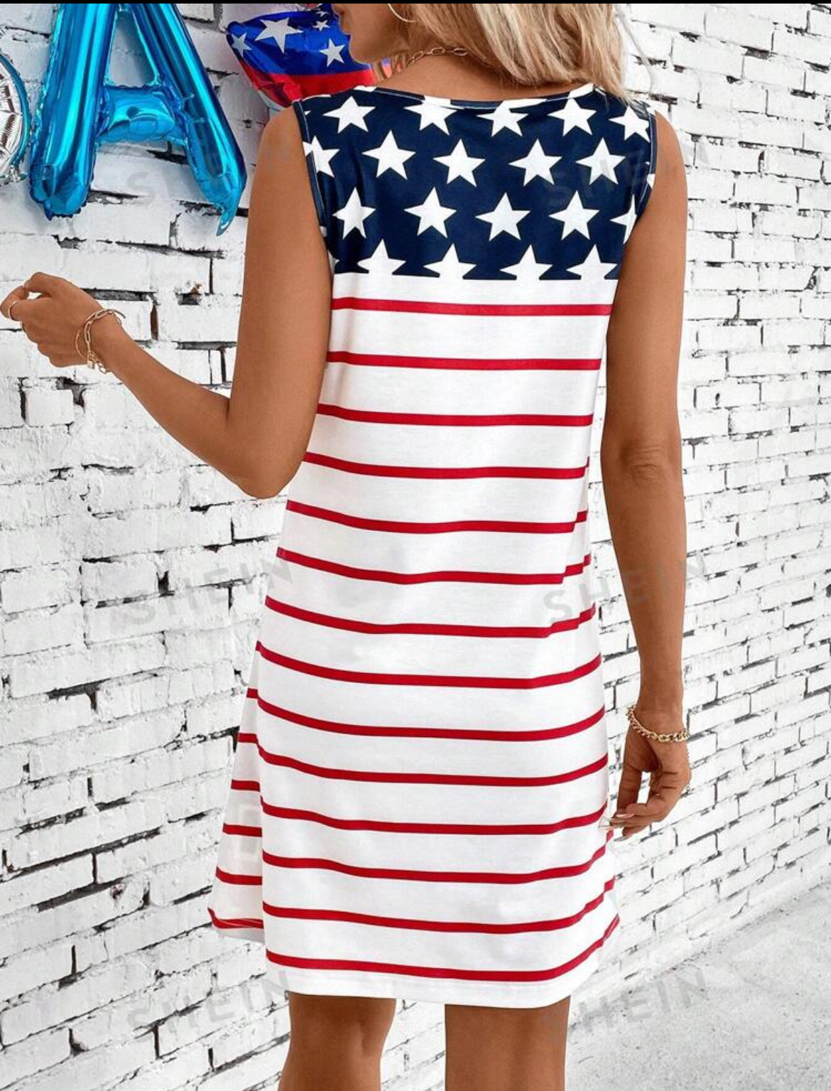 Sleevedless Dress 4th of July Inspired