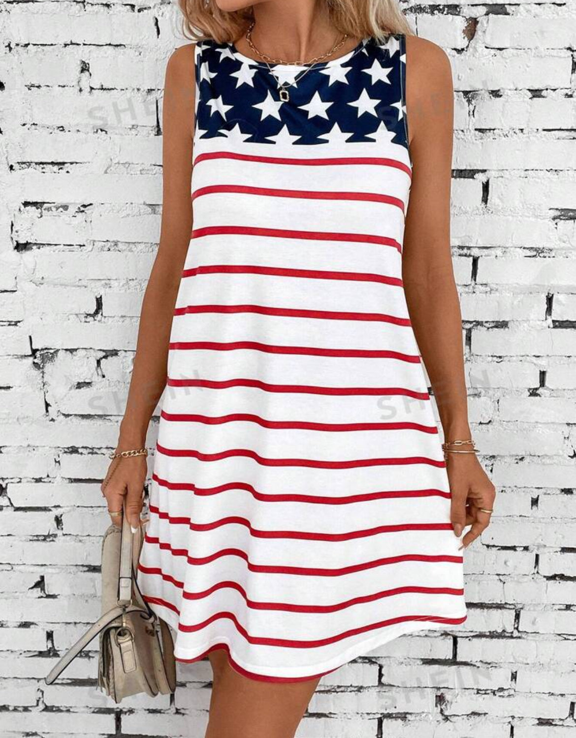 Sleevedless Dress 4th of July Inspired