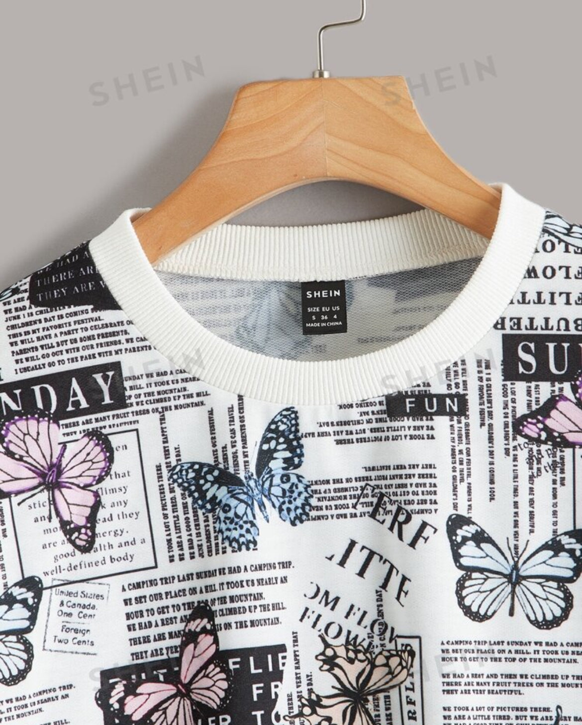 Graphic Butterfly Cropped Top Sweater for Women