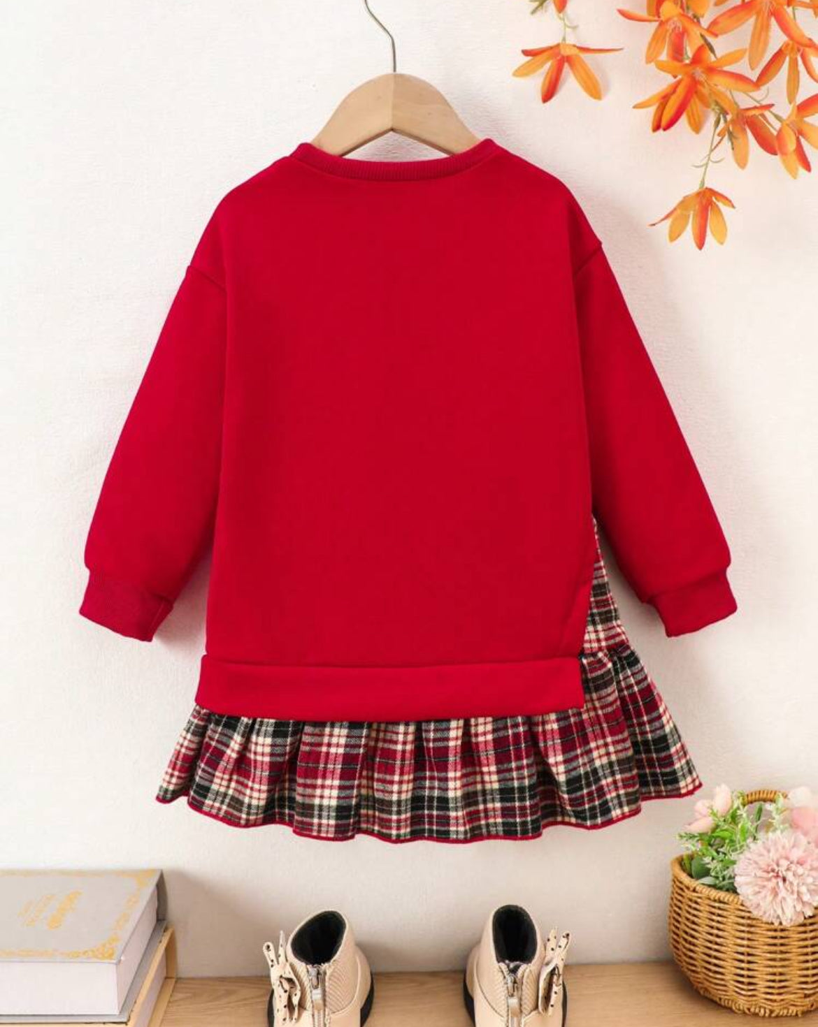 Girls Terno Sweater Tops and Skirt with  Bear Charm