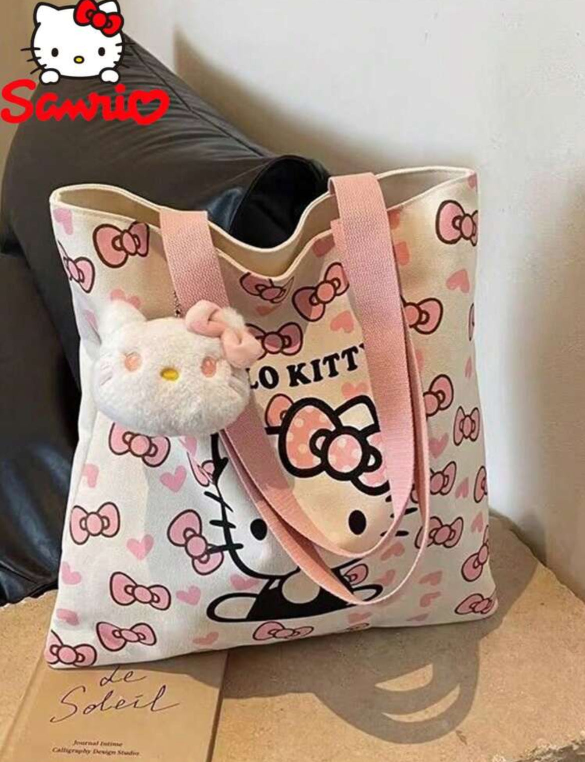 Hello Kitty Canvas Tote Bags with Charm