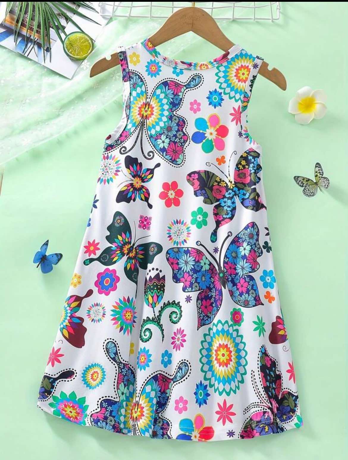 Girl's Dress  Butterfly Print