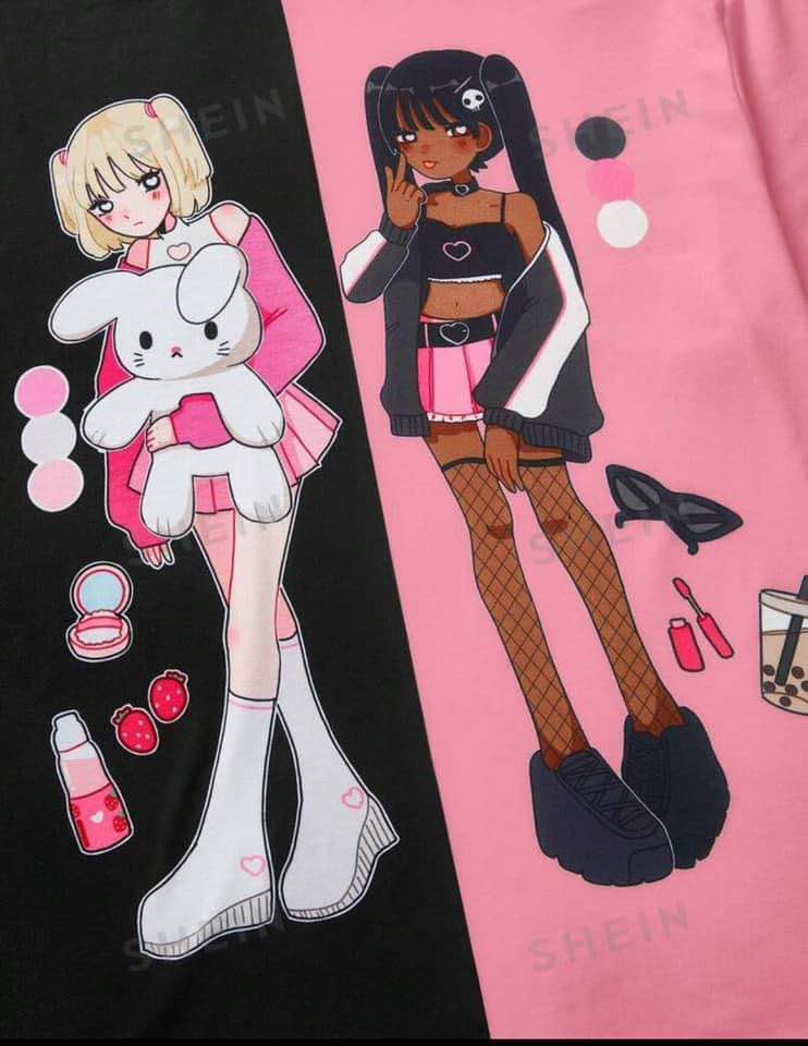 Womens Shirts Pink with Character Design